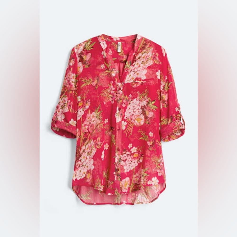 Kut from the Kloth Floral Pink Blose size Medium